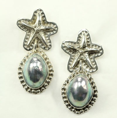 Aqua Sea Glass Post Earrings