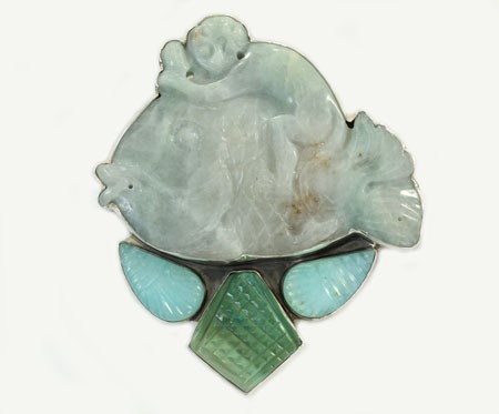 Carved Palaemon Large Pin-Pendant
