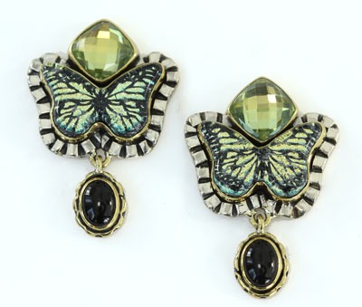 Dichroic Glass Butterfly Earrings