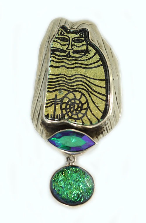 Dichroic Glass Pin-Pendant