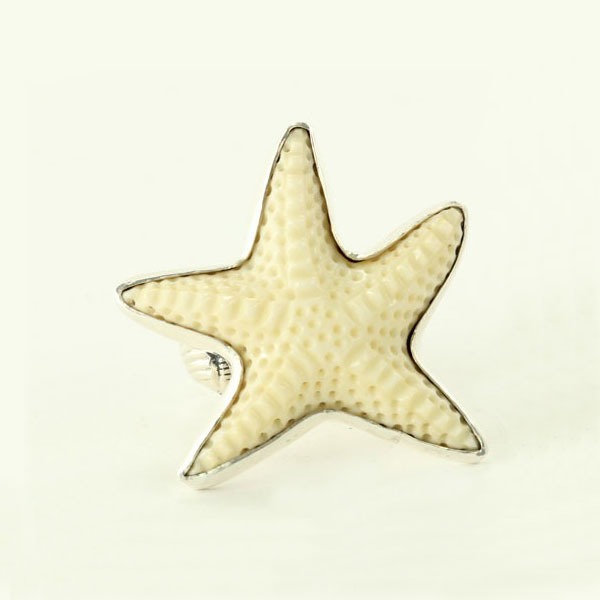 Carved Bone Starfish Ring