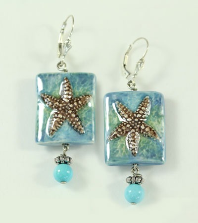 Hand Made Porcelain Lever Back Earrings