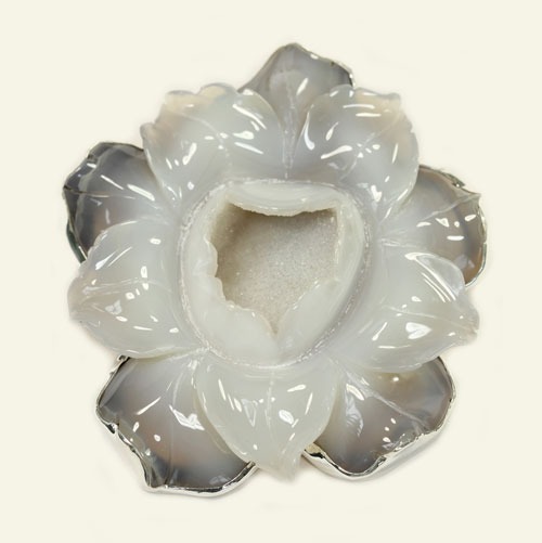 Natural Geode Clip Earrings