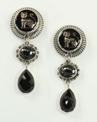 Saucy Cat Post Dangle Earrings