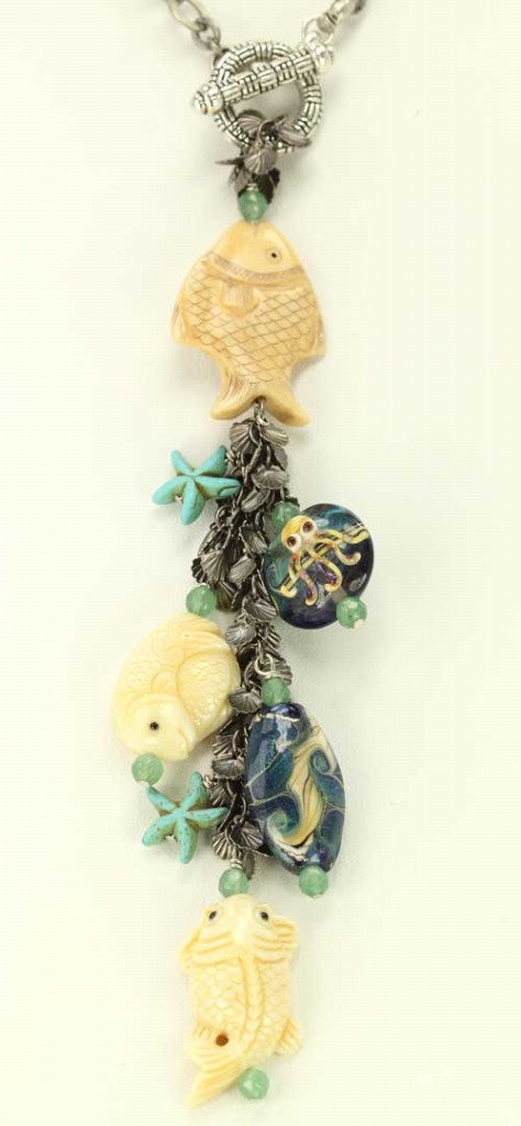 Sea Life with Fish & Octopus Long Necklace