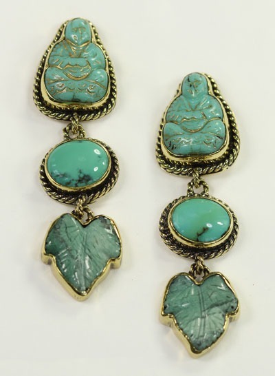 Turquoise & Vintage Glass Bracelet