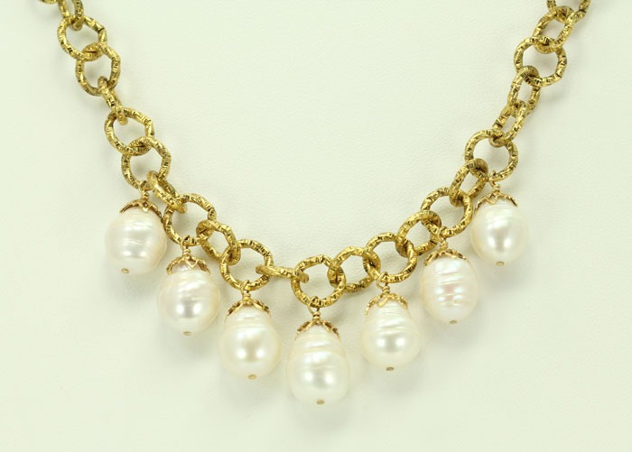 White Baroque Fresh Water Pearl Adjustable Necklace