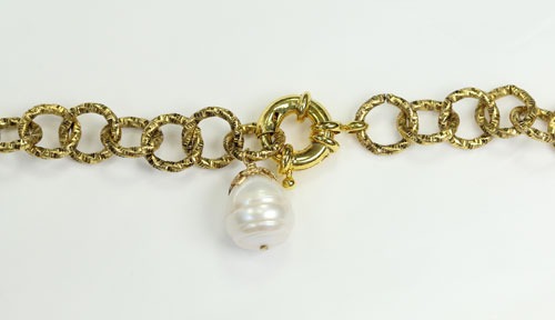 White Baroque Fresh Water Pearl Adjustable Necklace