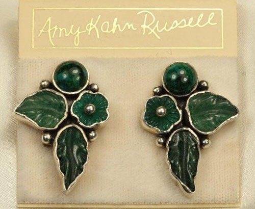 Aventurine & Malachite Clip Earrings