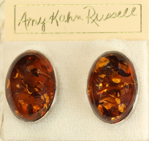 Amber Post Earrings