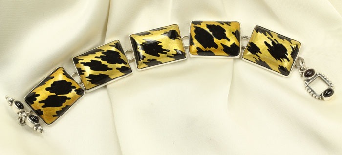Black and Gold Hand-Painted Bracelet