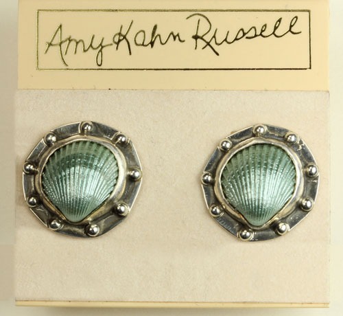 Blue Shell Post Earrings