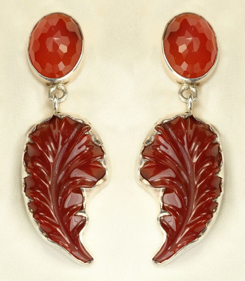 Carnelian Clip Earrings