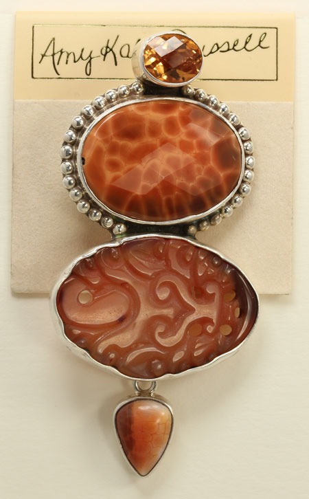 Carnelian & Fire Agate Pin-Pendant