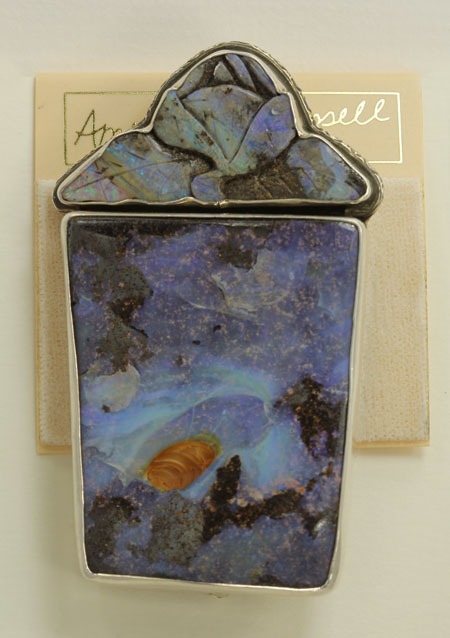 Carved Boulder Opal Pin-Pendant