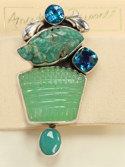 Chrysoprase & Amazonite Petite Pin-Pendant