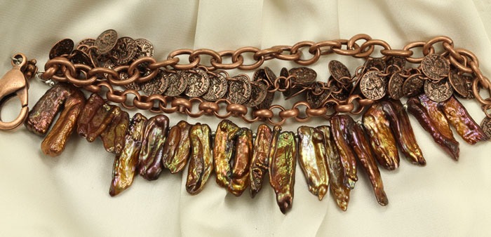 Copper Pearl Bracelet