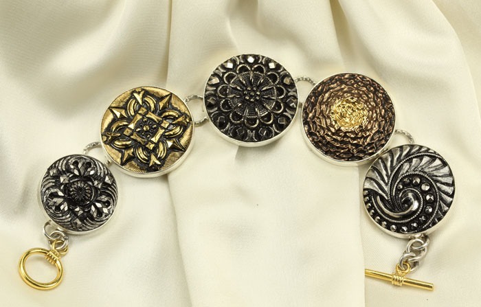 Czech Glass Button Bracelet