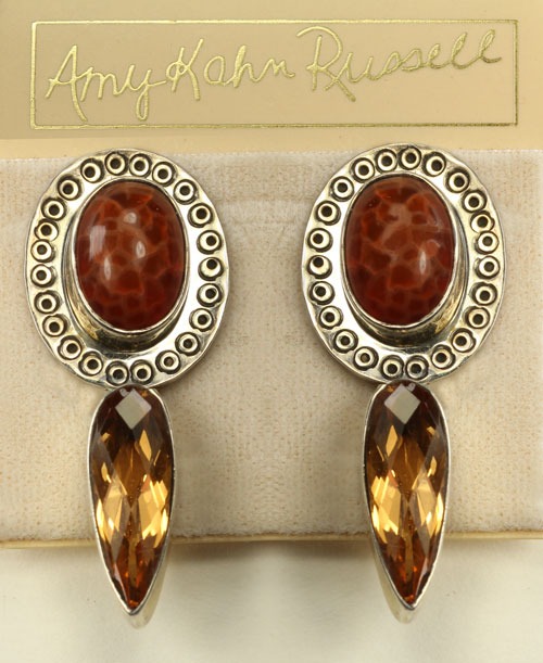 Fire Agate Post Earrings