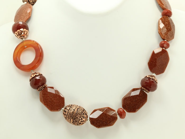 Goldstone & Carnelian Necklace