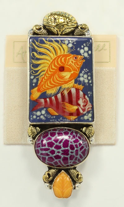Hand Painted Fish with Drusy