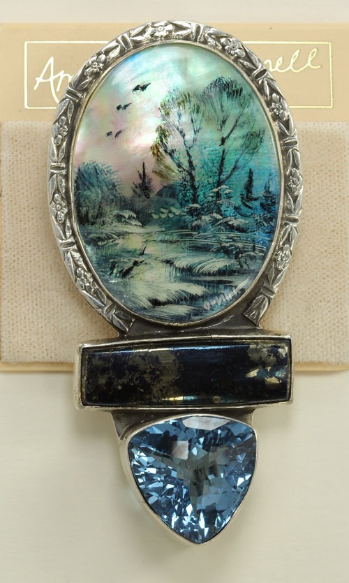 Russian Hand Painting on Mother of Pearl
