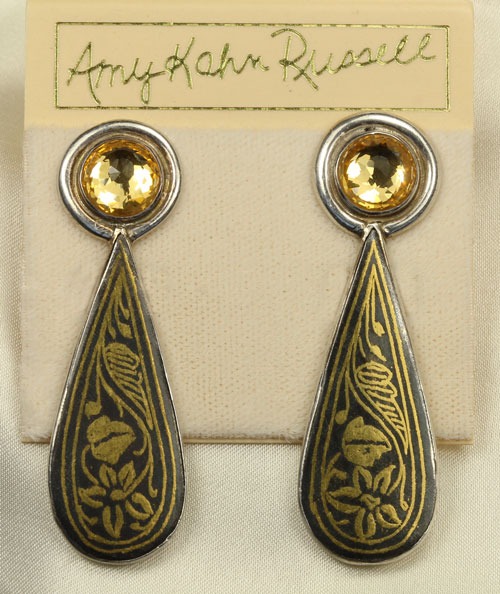 Koftgari Clip Earrings
