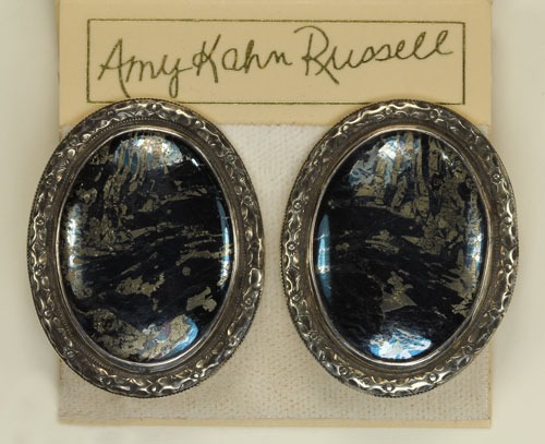 Rare Mine Covelite Clip Earrings