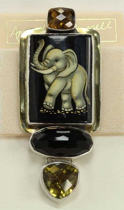 Russian Miniature Painting Pin-Pendant