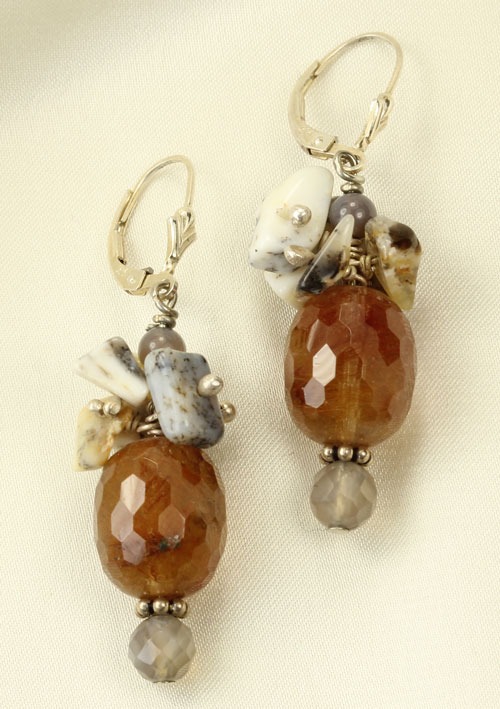 Rutilated Quartz Lever Back Earrings
