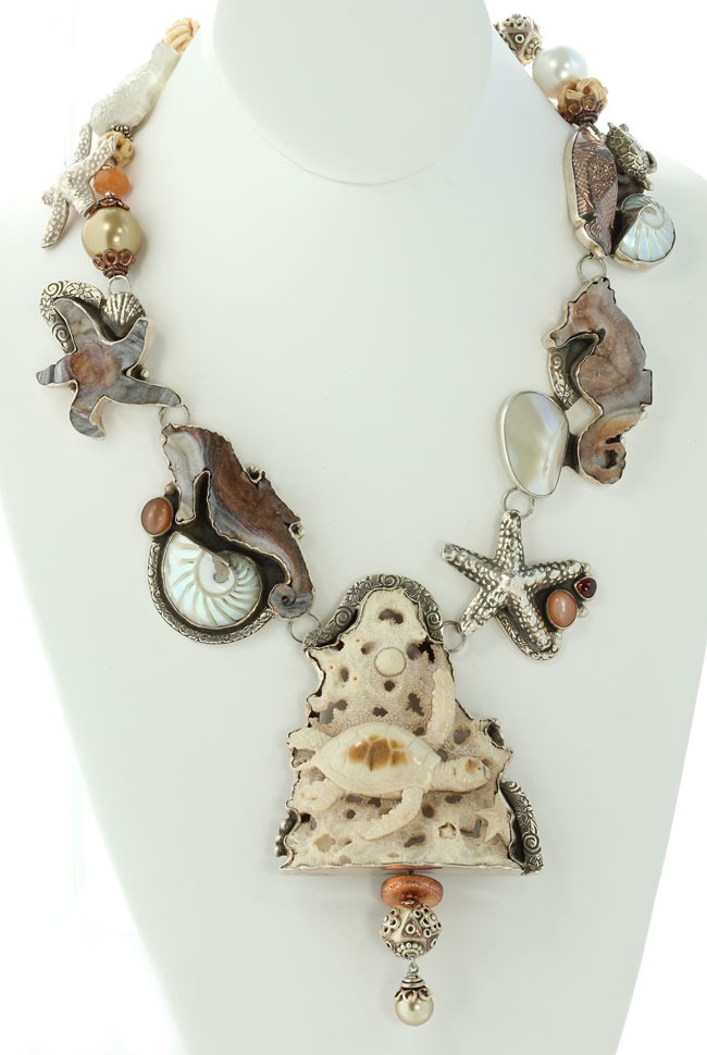AMY KAHN RUSSELL Sea Life Collar with Mammoth Ivory Pendant
