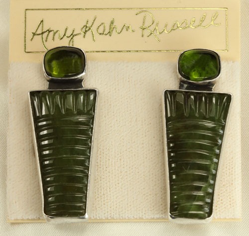 Vesuvanite Clip Earrings
