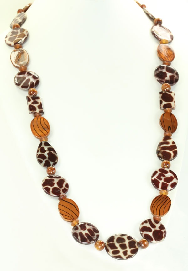 Animal Print Graduated Long Necklace