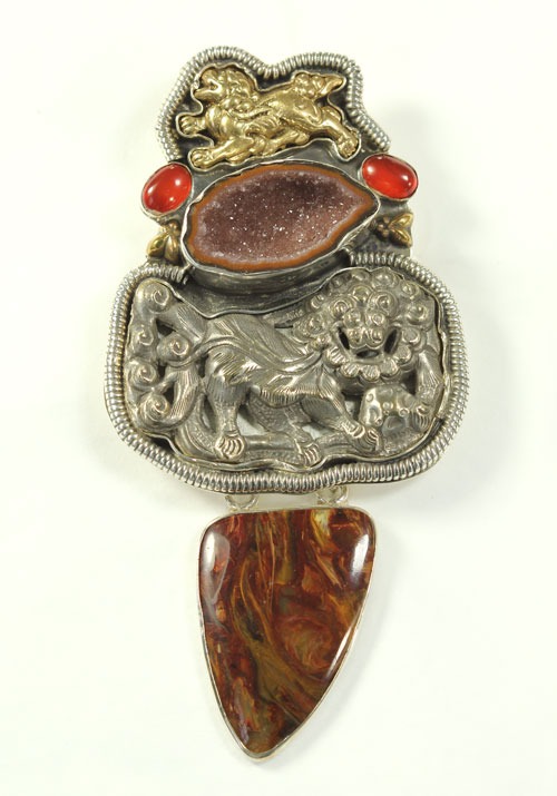 Antique Chinese Silver Pin-Pendant