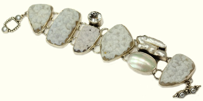 Brazilian Agate Drusy Statement Bracelet