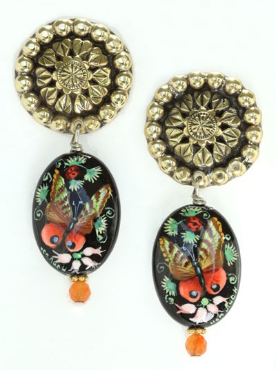 Butterfly & Ladybug Post Dangle Earrings