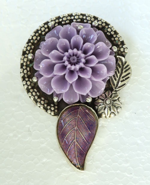 Carved Coral Flower Pin-Pendant