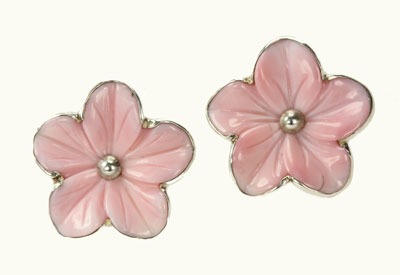 Carved Shell Post Earrings