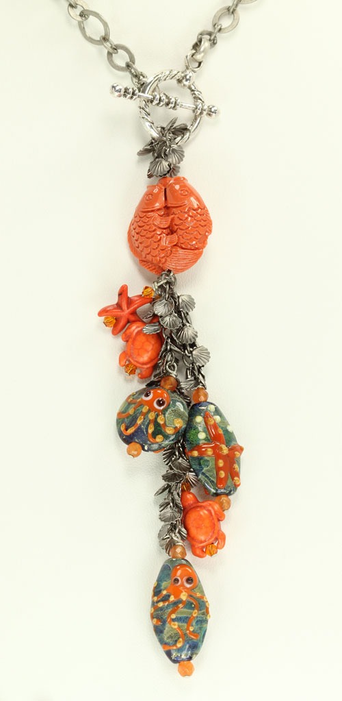 Coral Sea Life Long Necklace