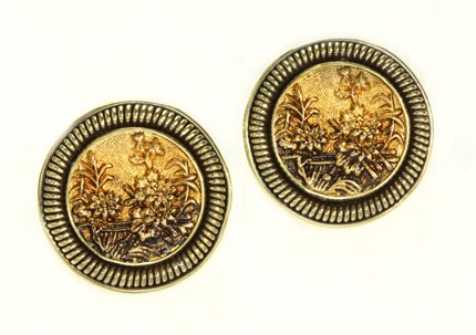 Vintage Button Post Earrings