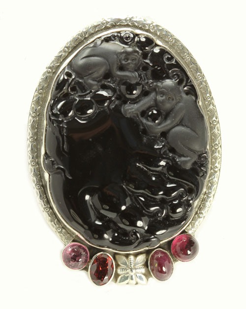 Frolicking Monkeys Pin-Pendant