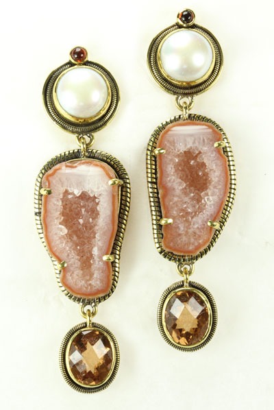 Geode Post Dangle Earrings