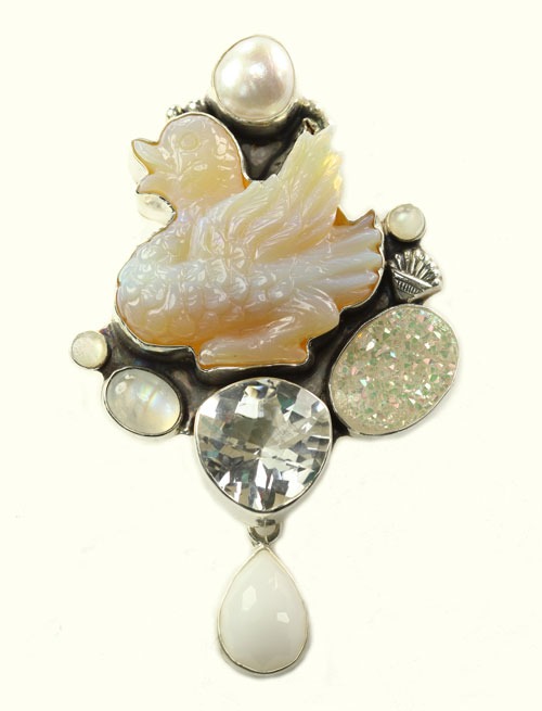 Hand Carved Opal Pin-Pendant