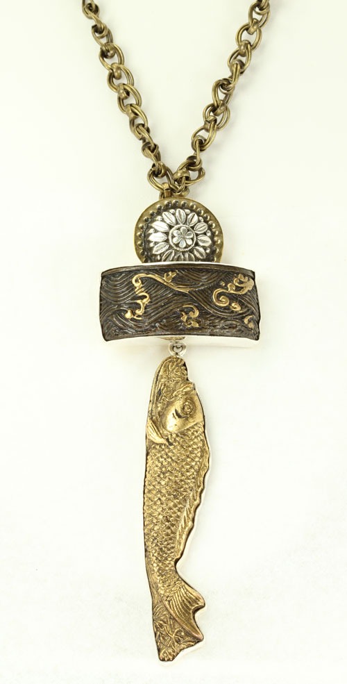 Japanese Sword Menuki Long Necklace