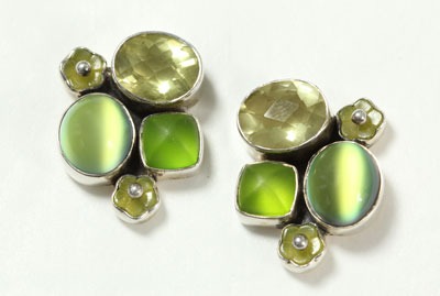 Lemon Citrine & Moonstone Post Earrings