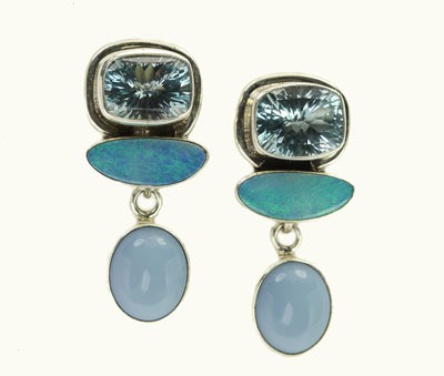 Opal & Agate Post Earrings
