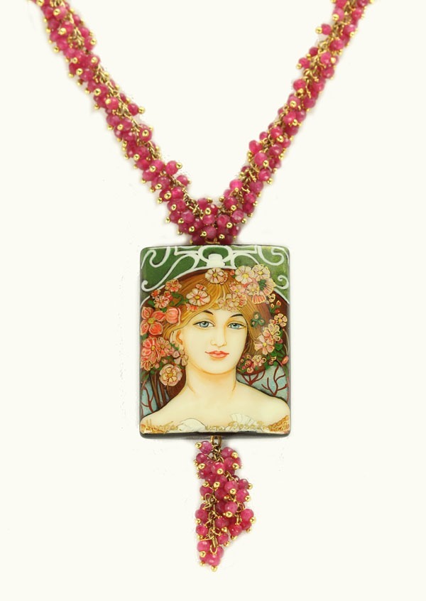 Reverie Statement Necklace with Ruby & Vermeil