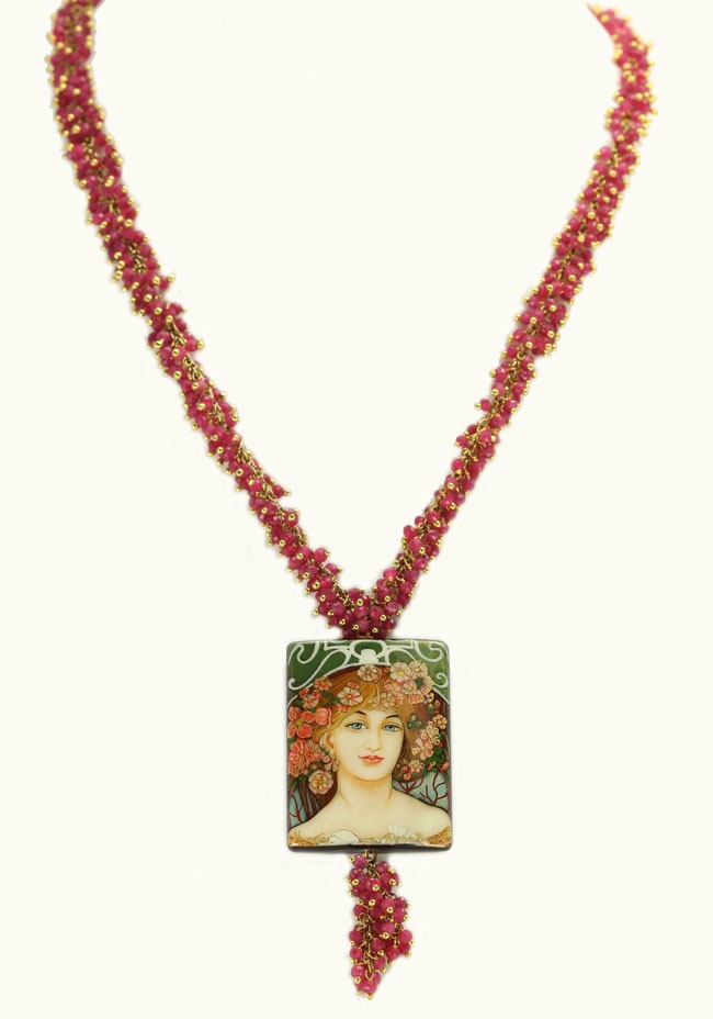 Reverie Statement Necklace with Ruby & Vermeil