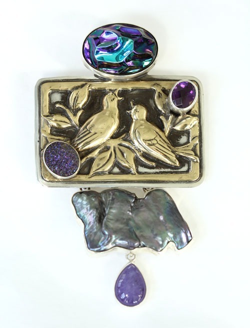 Vintage Glass & Drusy Post Dangle Earrings