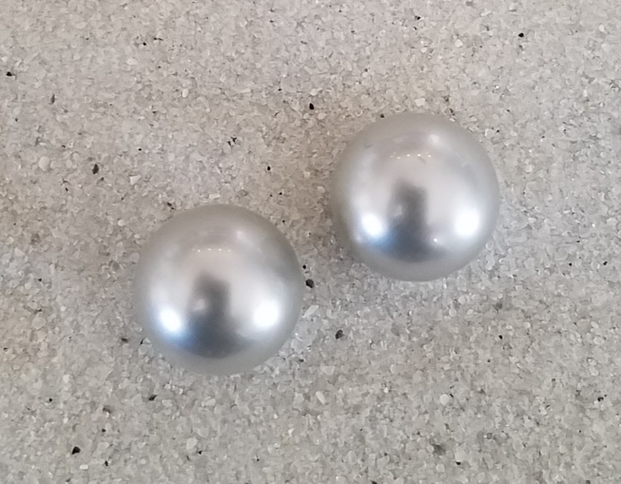 10 mm Silver Mabe Pearl Post Earrings